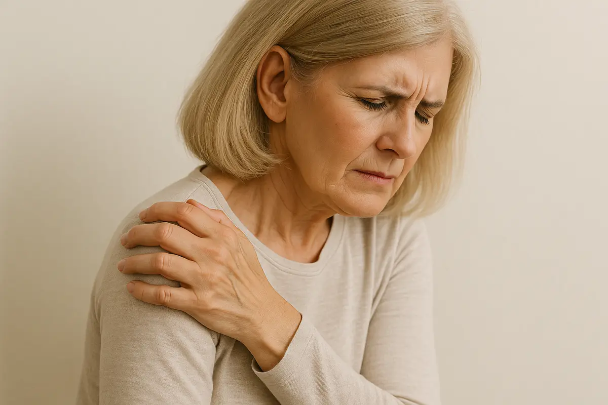 a person with frozen shoulder for a chiropractor